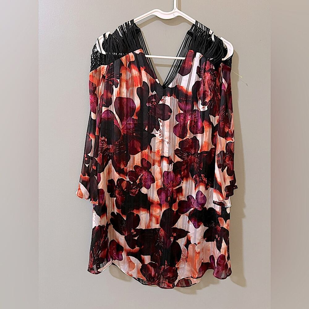 Guess Women's Floral Bellissa Strappy Shoulder Dress Floating Orchids XS NWT